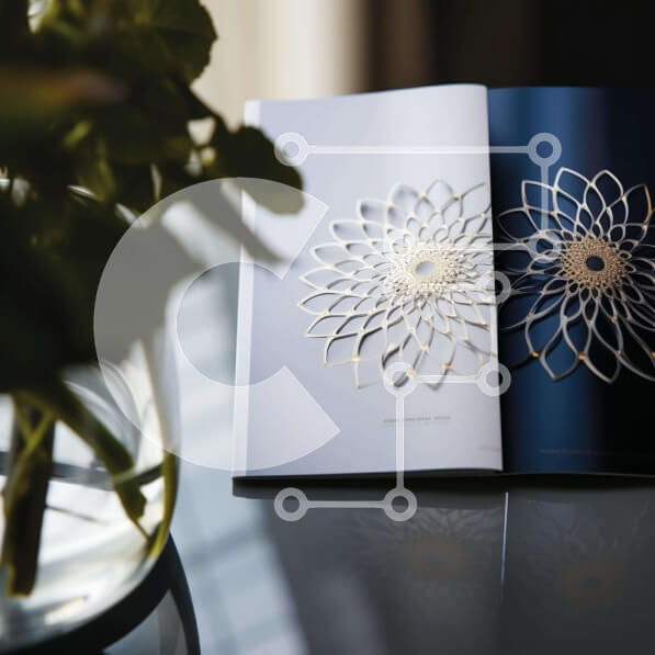 Intra Συλλεκτικό Ξύλινο Παζλ Plywood  4mm - Ανοιχτό βιβλίο με σχέδιο λουλουδιών Σε Ξύλινο Κουτί - Διαστάσεις: 10x10 cm – 25 κομμάτια