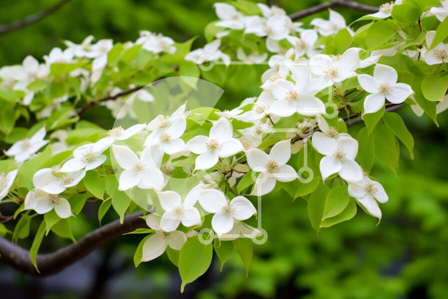 Intra Συλλεκτικό Ξύλινο Παζλ Plywood  4mm - Ανθισμένο κλαδί δέντρου με λευκά λουλούδια σε έναν ανοιξιάτικο κήπο Σε Ξύλινο Κουτί - Διαστάσεις: 10x10 cm – 25 κομμάτια