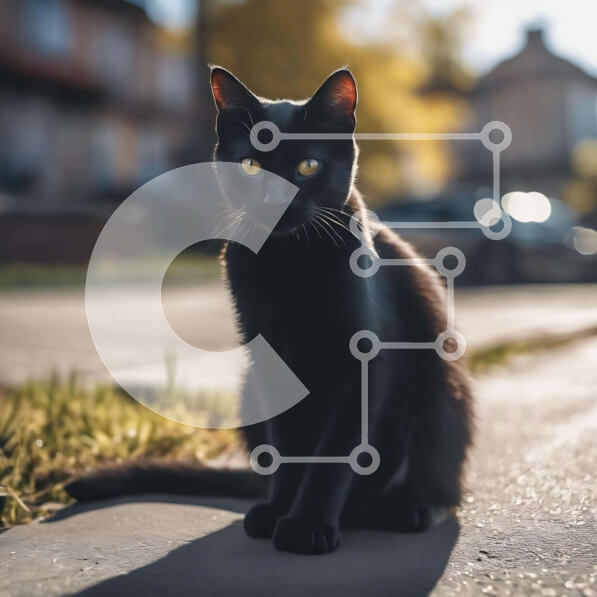 Intra Συλλεκτικό Ξύλινο Παζλ Plywood  4mm - Περίεργη μαύρη γάτα σε εξωτερικούς χώρους Σε Ξύλινο Κουτί - Διαστάσεις: 10x10 cm – 25 κομμάτια