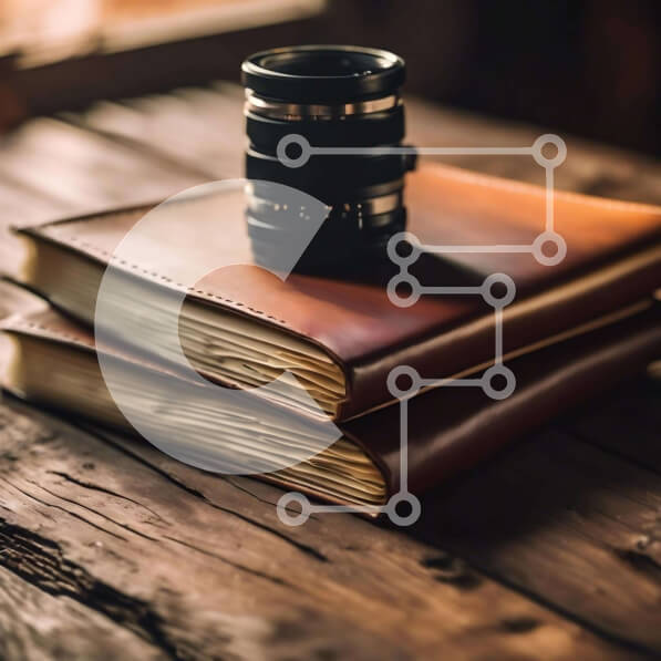 Intra Συλλεκτικό Ξύλινο Παζλ Plywood  4mm - Στοιβαγμένα βιβλία με φακό κάμερας ενδιάμεσα Σε Ξύλινο Κουτί - Διαστάσεις: 10x10 cm – 25 κομμάτια