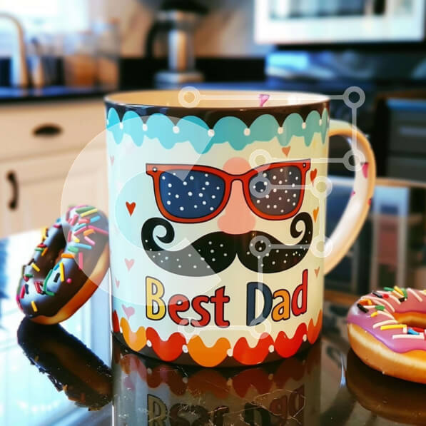 Intra Συλλεκτικό Ξύλινο Παζλ Plywood  4mm - Καλύτερη σκηνή με κούπα καφέ μπαμπά Σε Ξύλινο Κουτί - Διαστάσεις Puzzle: 10x10 cm – 25 κομμάτια