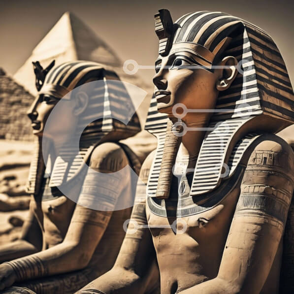 Intra Συλλεκτικό Ξύλινο Παζλ Plywood  4mm - Αγάλματα Αιγυπτιακής Σφίγγας στις Πυραμίδες της Γκίζας Σε Ξύλινο Κουτί - Διαστάσεις Puzzle: 10x10 cm – 25 κομμάτια