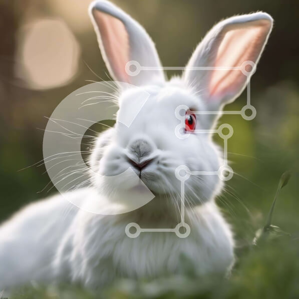 Intra Συλλεκτικό Ξύλινο Παζλ Plywood  4mm - Λευκό λαγουδάκι στο γρασίδι Σε Ξύλινο Κουτί - Διαστάσεις: 10x10 cm – 25 κομμάτια