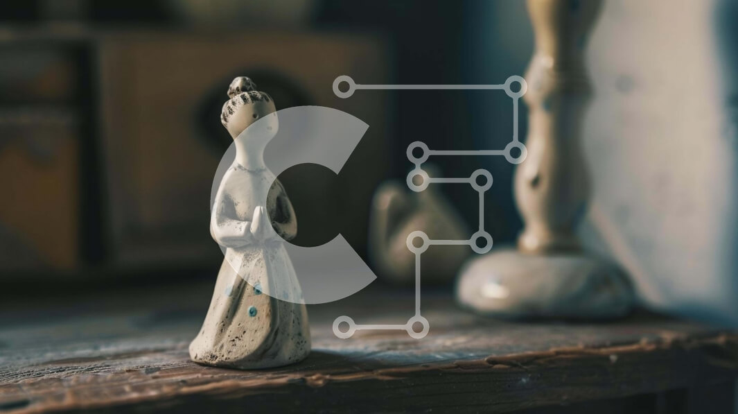 Intra Συλλεκτικό Ξύλινο Παζλ Plywood  4mm - Κεραμικά ειδώλια σε ξύλινο τραπέζι Σε Ξύλινο Κουτί - Διαστάσεις: 10x10 cm – 25 κομμάτια