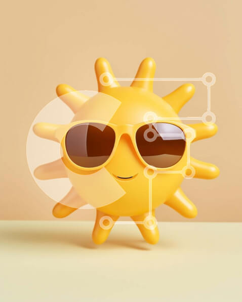 Intra Συλλεκτικό Ξύλινο Παζλ Plywood  4mm - Χαρούμενο ειδώλιο ηλίου με γυαλιά ηλίου Σε Ξύλινο Κουτί - Διαστάσεις Puzzle: 10x10 cm – 25 κομμάτια