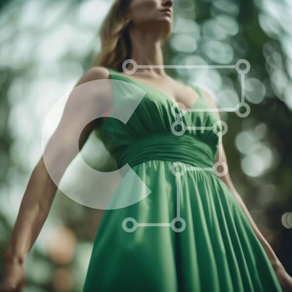 Intra Συλλεκτικό Ξύλινο Παζλ Plywood  4mm - Γυναίκα με πράσινο φόρεμα που αγκαλιάζει τη φύση Σε Ξύλινο Κουτί - Διαστάσεις: 10x10 cm – 25 κομμάτια