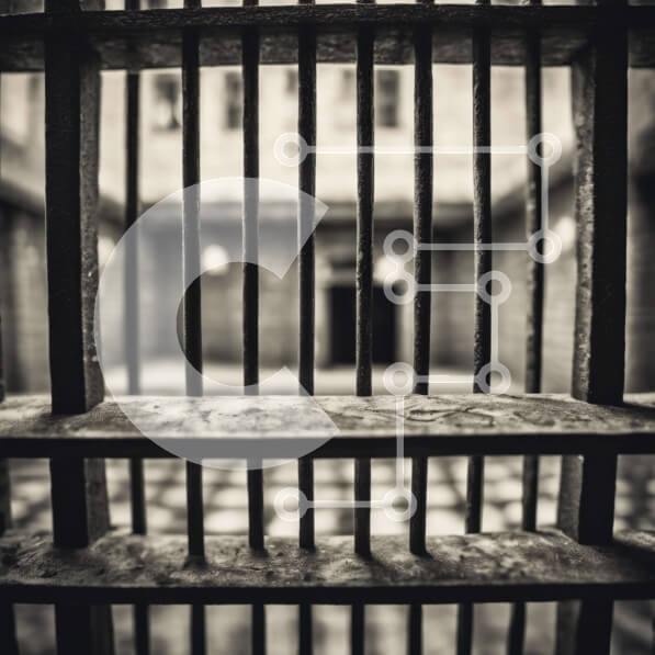 Intra Συλλεκτικό Ξύλινο Παζλ Plywood  4mm - Vintage παλιό κελί φυλακής με μεταλλικές ράβδους Σε Ξύλινο Κουτί - Διαστάσεις Puzzle: 10x10 cm – 25 κομμάτια