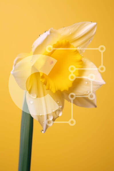 Σετ των 2 Intra Συλλεκτικό Ξύλινο Παζλ Plywood  4mm - Κοντινό πλάνο ενός κίτρινου και λευκού λουλουδιού με σταγονίδια νερού Σε Ξύλινο Κουτί - Διαστάσεις: 10x10 cm – 25 κομμάτια