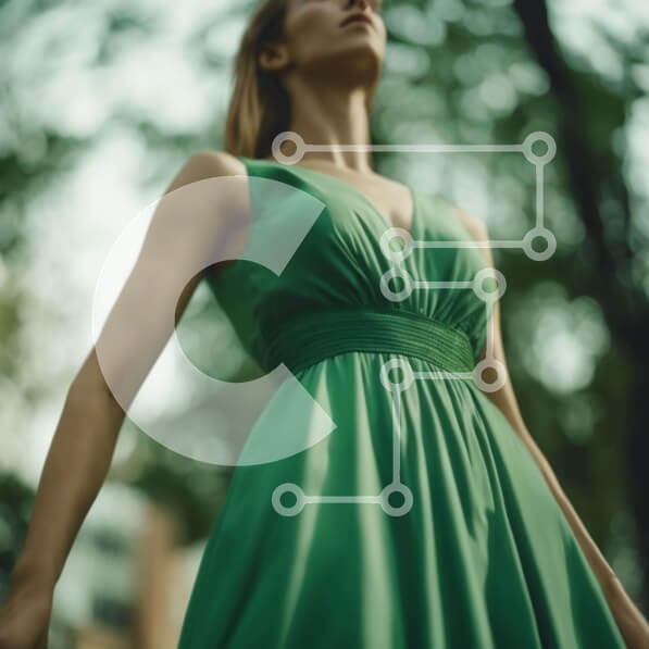 Intra Συλλεκτικό Ξύλινο Παζλ Plywood  4mm - Γυναίκα με πράσινο φόρεμα που στέκεται στο δάσος Σε Ξύλινο Κουτί - Διαστάσεις: 10x10 cm – 25 κομμάτια