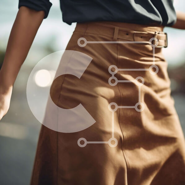 Intra Συλλεκτικό Ξύλινο Παζλ Plywood  4mm - Γυναίκα με καφέ φούστα που περπατά στο δρόμο Σε Ξύλινο Κουτί - Διαστάσεις Puzzle: 10x10 cm – 25 κομμάτια