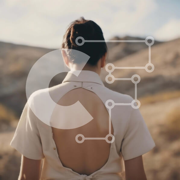 Intra Συλλεκτικό Ξύλινο Παζλ Plywood  4mm - Γυναίκα με λευκό φόρεμα που στέκεται στην έρημο Σε Ξύλινο Κουτί - Διαστάσεις: 10x10 cm – 25 κομμάτια