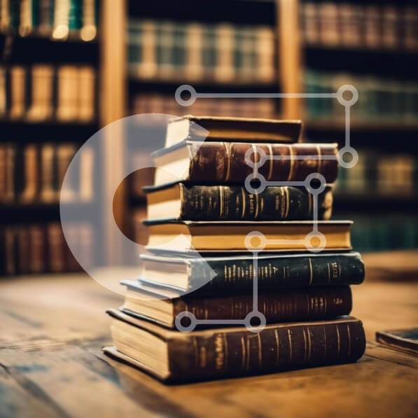 Intra Συλλεκτικό Ξύλινο Παζλ Plywood  4mm - Σκηνή Εκπαιδευτικής Βιβλιοθήκης με Στοίβα Βιβλίων Σε Ξύλινο Κουτί - Διαστάσεις Puzzle: 10x10 cm – 25 κομμάτια