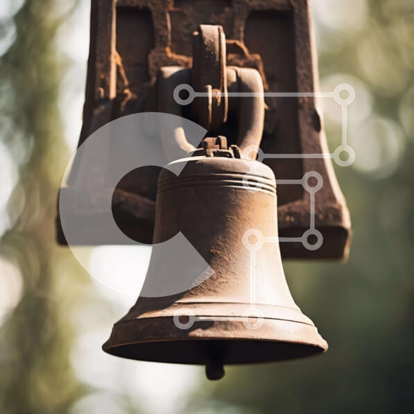 Intra Συλλεκτικό Ξύλινο Παζλ Plywood  4mm - Σκουριασμένο κουδούνι που κρέμεται στη φύση Σε Ξύλινο Κουτί - Διαστάσεις: 10x10 cm – 25 κομμάτια