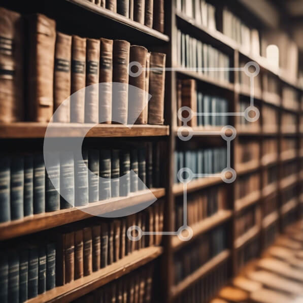 Intra Συλλεκτικό Ξύλινο Παζλ Plywood  4mm - Vintage Βιβλιοθήκη με ποικίλη συλλογή βιβλίων Σε Ξύλινο Κουτί - Διαστάσεις Puzzle: 10x10 cm – 25 κομμάτια