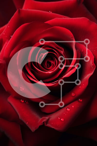 Σετ των 2 Intra Συλλεκτικό Ξύλινο Παζλ Plywood  4mm - Κόκκινο τριαντάφυλλο με σταγονίδια νερού - καλλιτεχνικό φόντο Σε Ξύλινο Κουτί - Διαστάσεις: 10x10 cm – 25 κομμάτια