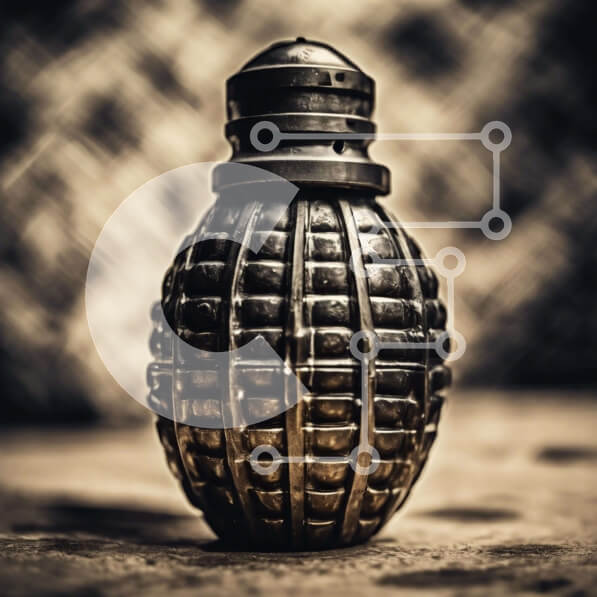 Intra Συλλεκτικό Ξύλινο Παζλ Plywood  4mm - Παλιά όψη χειροβομβίδα σε τσιμεντένια επιφάνεια Σε Ξύλινο Κουτί - Διαστάσεις: 10x10 cm – 25 κομμάτια