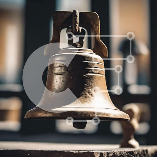 Intra Συλλεκτικό Ξύλινο Παζλ Plywood  4mm - Vintage κουδούνι στον τοίχο με ειδώλια Σε Ξύλινο Κουτί - Διαστάσεις Puzzle: 10x10 cm – 25 κομμάτια