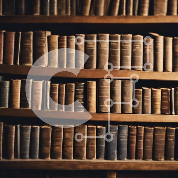 Intra Συλλεκτικό Ξύλινο Παζλ Plywood  4mm - Παλιό ράφι βιβλίων με τακτοποιημένα βιβλία Σε Ξύλινο Κουτί - Διαστάσεις Puzzle: 10x10 cm – 25 κομμάτια