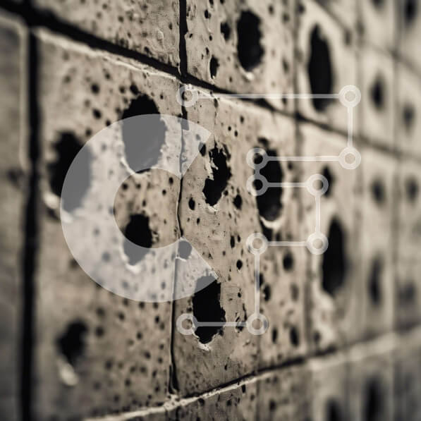 Intra Συλλεκτικό Ξύλινο Παζλ Plywood  4mm - Τοίχος με τρύπες Σε Ξύλινο Κουτί - Διαστάσεις Puzzle: 10x10 cm – 25 κομμάτια