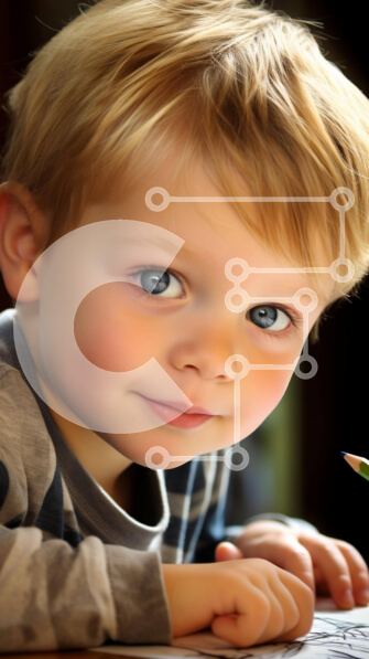 Intra Συλλεκτικό Ξύλινο Παζλ Plywood  4mm - Νεαρό αγόρι που σχεδιάζει με κραγιόνια Σε Ξύλινο Κουτί - Διαστάσεις Puzzle: 10x10 cm – 25 κομμάτια