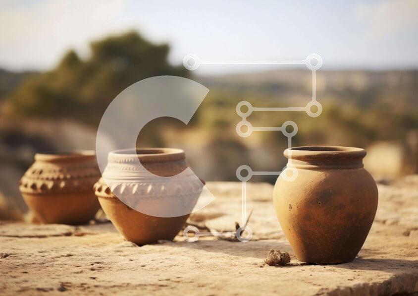 Intra Συλλεκτικό Ξύλινο Παζλ Plywood  4mm - Βάζα από τερακότα σε βράχο Σε Ξύλινο Κουτί - Διαστάσεις: 10x10 cm – 25 κομμάτια