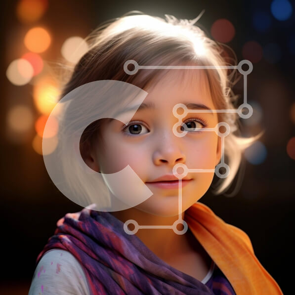 Intra Συλλεκτικό Ξύλινο Παζλ Plywood  4mm - Νεαρό κορίτσι με πορτοκαλί κασκόλ Σε Ξύλινο Κουτί - Διαστάσεις Puzzle: 10x10 cm – 25 κομμάτια