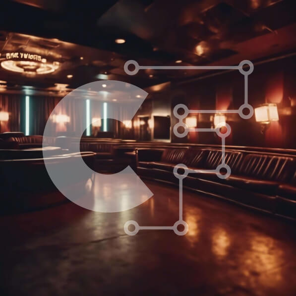 Intra Συλλεκτικό Ξύλινο Παζλ Plywood  4mm - Σκούρο κυκλικό δωμάτιο με δερμάτινους καναπέδες και τραπέζια Σε Ξύλινο Κουτί - Διαστάσεις Puzzle: 10x10 cm – 25 κομμάτια