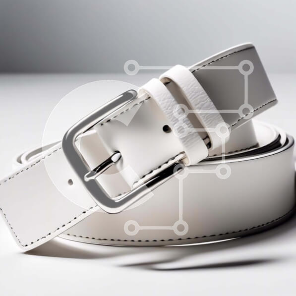 Σετ των 2 Intra Συλλεκτικό Ξύλινο Παζλ Plywood  4mm - Λευκή δερμάτινη ζώνη με ασημένιες αγκράφες Σε Ξύλινο Κουτί - Διαστάσεις: 10x10 cm – 25 κομμάτια