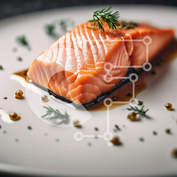 Σετ των 2 Intra Συλλεκτικό Ξύλινο Παζλ Plywood  4mm - Νόστιμο πιάτο σολομού με σάλτσα και άνηθο Σε Ξύλινο Κουτί - Διαστάσεις: 10x10 cm – 25 κομμάτια