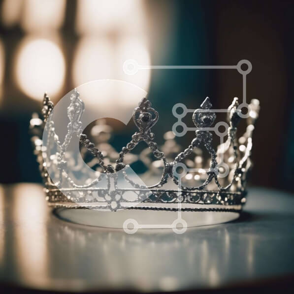 Intra Συλλεκτικό Ξύλινο Παζλ Plywood  4mm - Ασημένιο στέμμα στο τραπέζι Σε Ξύλινο Κουτί - Διαστάσεις: 10x10 cm – 25 κομμάτια