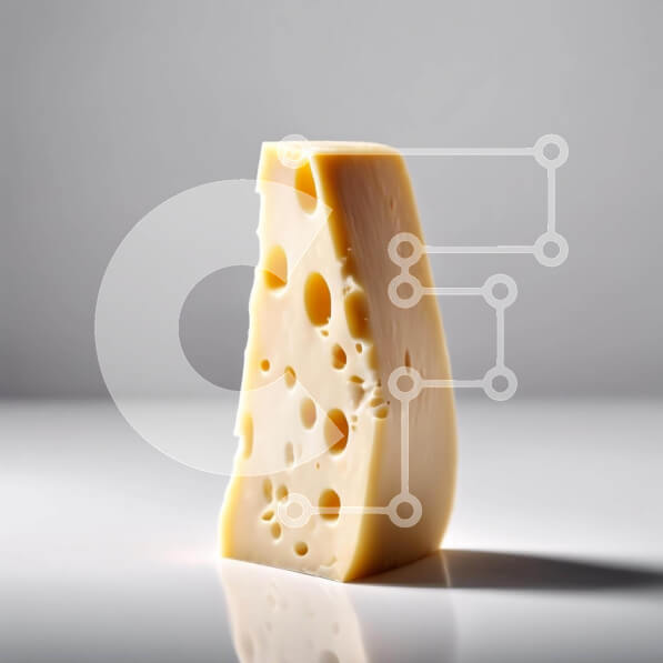 Σετ των 2 Intra Συλλεκτικό Ξύλινο Παζλ Plywood  4mm - Κομμάτι τυρί τσένταρ με τρύπες σε υπόλευκο φόντο Σε Ξύλινο Κουτί - Διαστάσεις: 10x10 cm – 25 κομμάτια