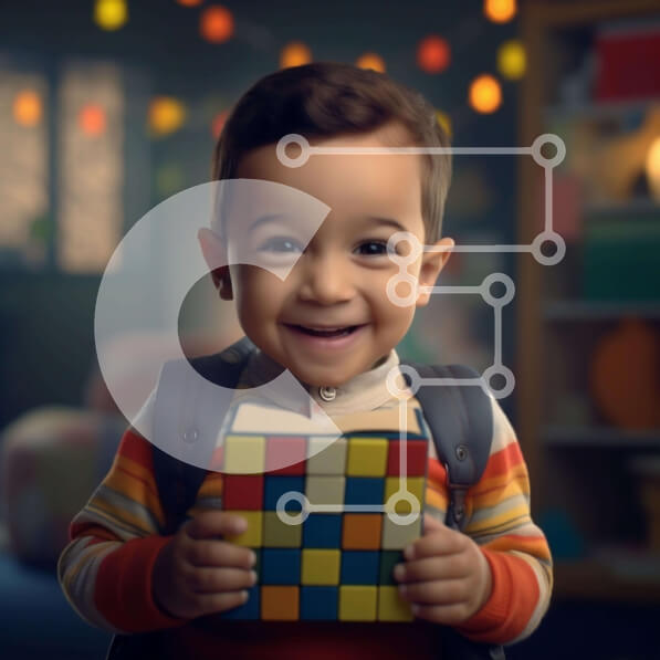 Intra Συλλεκτικό Ξύλινο Παζλ Plywood  4mm - Νεαρό αγόρι με το εκπαιδευτικό παιχνίδι Σε Ξύλινο Κουτί - Διαστάσεις Puzzle: 10x10 cm – 25 κομμάτια