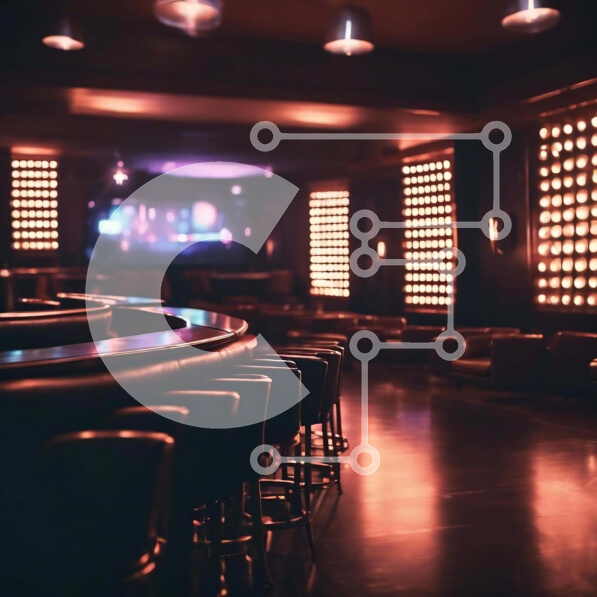 Intra Συλλεκτικό Ξύλινο Παζλ Plywood  4mm - Άδειο Dark Bar με καρέκλες και φώτα Σε Ξύλινο Κουτί - Διαστάσεις Puzzle: 10x10 cm – 25 κομμάτια