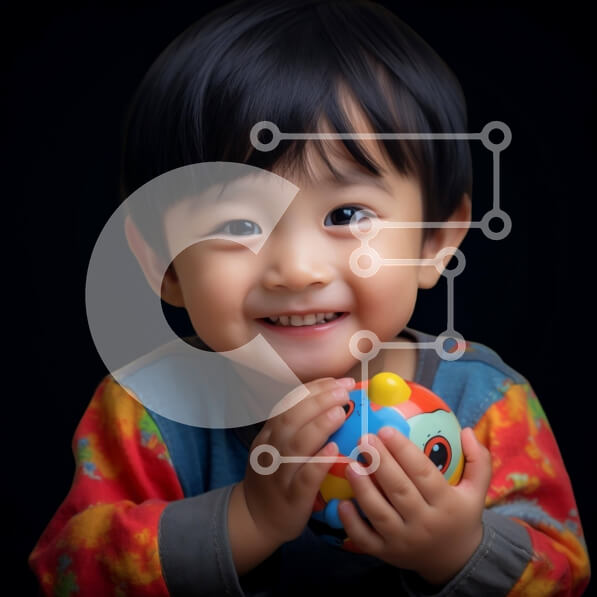 Intra Συλλεκτικό Ξύλινο Παζλ Plywood  4mm - Νεαρό αγόρι που παίζει με την πορτοκαλί μπάλα Σε Ξύλινο Κουτί - Διαστάσεις Puzzle: 10x10 cm – 25 κομμάτια