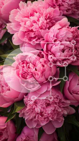 Σετ των 2 Intra Συλλεκτικό Ξύλινο Παζλ Plywood  4mm - Μπουκέτο με ροζ λουλούδια με πράσινα φύλλα Σε Ξύλινο Κουτί - Διαστάσεις: 10x10 cm – 25 κομμάτια