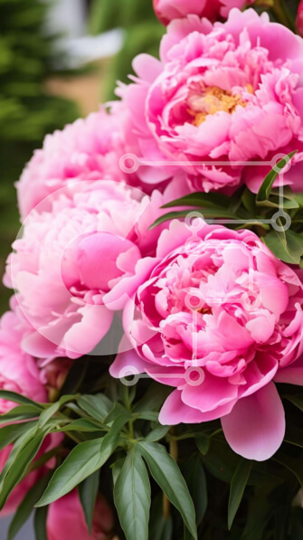 Σετ των 2 Intra Συλλεκτικό Ξύλινο Παζλ Plywood  4mm - Μπουκέτο με ροζ παιώνιες και διάφορα τριαντάφυλλα Σε Ξύλινο Κουτί - Διαστάσεις: 10x10 cm – 25 κομμάτια