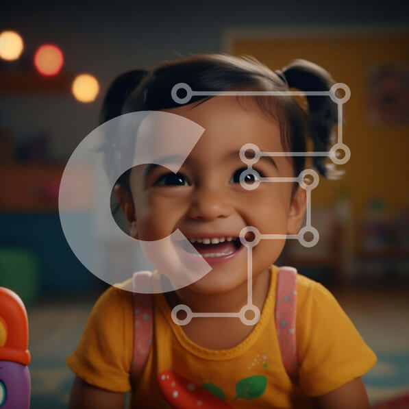 Intra Συλλεκτικό Ξύλινο Παζλ Plywood  4mm - Νεαρό κορίτσι που παίζει με τα παιχνίδια Σε Ξύλινο Κουτί - Διαστάσεις Puzzle: 10x10 cm – 25 κομμάτια