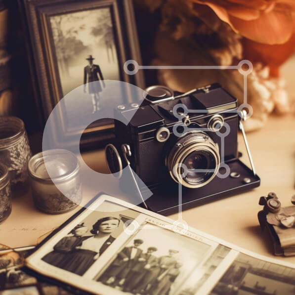 Intra Συλλεκτικό Ξύλινο Παζλ Plywood  4mm - Εκλεκτής ποιότητας σκηνή φωτογραφικών μηχανών και φωτογραφιών με πλαίσιο Σε Ξύλινο Κουτί - Διαστάσεις Puzzle: 10x10 cm – 25 κομμάτια