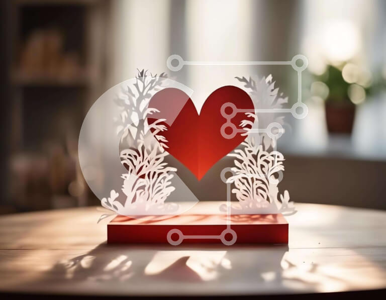 Intra Συλλεκτικό Ξύλινο Παζλ Plywood  4mm - Χαρτί κοπής σε σχήμα καρδιάς για ειδικές περιστάσεις Σε Ξύλινο Κουτί - Διαστάσεις: 10x10 cm – 25 κομμάτια