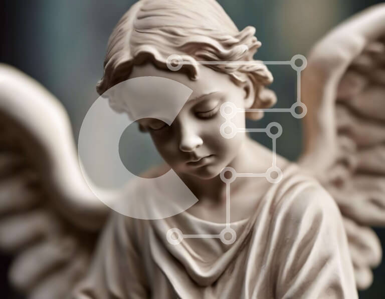 Intra Συλλεκτικό Ξύλινο Παζλ Plywood  4mm - Γαλήνιο γλυπτό αγγέλου Σε Ξύλινο Κουτί - Διαστάσεις Puzzle: 10x10 cm – 25 κομμάτια