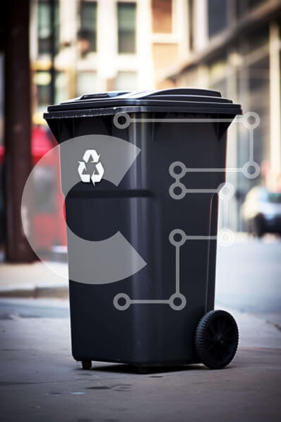 Intra Συλλεκτικό Ξύλινο Παζλ Plywood  4mm - Μαύρος κάδος απορριμμάτων σε ρόδες Σε Ξύλινο Κουτί - Διαστάσεις: 10x10 cm – 25 κομμάτια