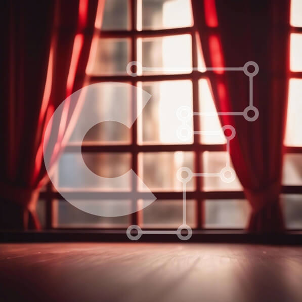 Intra Συλλεκτικό Ξύλινο Παζλ Plywood  4mm - Δωμάτιο με παράθυρο και κόκκινες κουρτίνες Σε Ξύλινο Κουτί - Διαστάσεις Puzzle: 10x10 cm – 25 κομμάτια