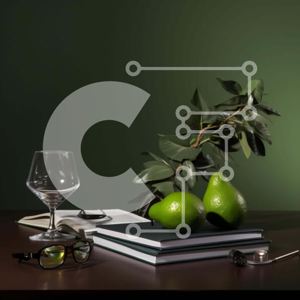 Intra Συλλεκτικό Ξύλινο Παζλ Plywood  4mm - Άνετο τραπέζι με βιβλία, ποτήρια, αχλάδια και πράσινο φύλλο Σε Ξύλινο Κουτί - Διαστάσεις: 10x10 cm – 25 κομμάτια