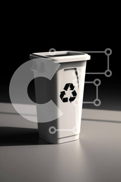 Intra Συλλεκτικό Ξύλινο Παζλ Plywood  4mm - Λευκός κάδος απορριμμάτων στο τραπέζι Σε Ξύλινο Κουτί - Διαστάσεις: 10x10 cm – 25 κομμάτια