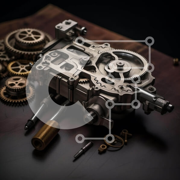 Intra Συλλεκτικό Ξύλινο Παζλ Plywood  4mm - Συστοιχία γραναζιών και βιδών σε ξύλινο τραπέζι Σε Ξύλινο Κουτί - Διαστάσεις Puzzle: 10x10 cm – 25 κομμάτια