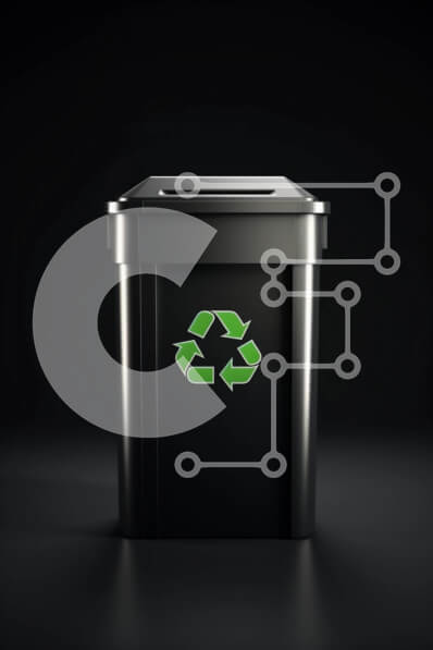 Intra Συλλεκτικό Ξύλινο Παζλ Plywood  4mm - Μαύρος κάδος απορριμμάτων με σύμβολο ανακύκλωσης Σε Ξύλινο Κουτί - Διαστάσεις: 10x10 cm – 25 κομμάτια