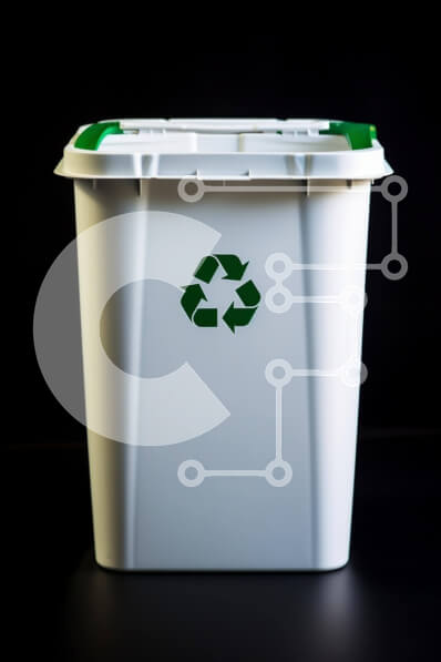 Intra Συλλεκτικό Ξύλινο Παζλ Plywood  4mm - Λευκός κάδος ανακύκλωσης με πράσινο σύμβολο ανακύκλωσης Σε Ξύλινο Κουτί - Διαστάσεις: 10x10 cm – 25 κομμάτια