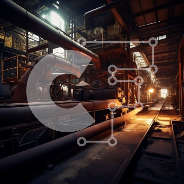 Intra Συλλεκτικό Ξύλινο Παζλ Plywood  4mm - Σκοτεινός Βιομηχανικός Χώρος με Σωλήνες και Σωλήνες Σε Ξύλινο Κουτί - Διαστάσεις Puzzle: 10x10 cm – 25 κομμάτια