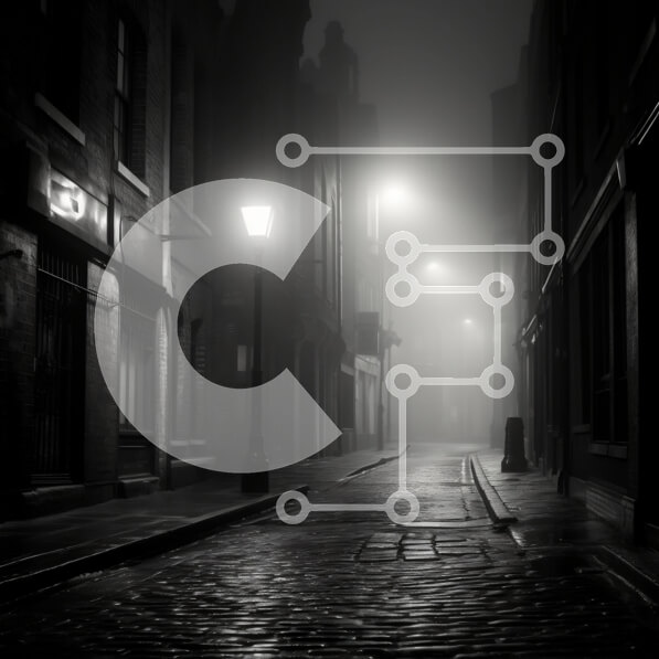 Intra Συλλεκτικό Ξύλινο Παζλ Plywood  4mm - Urban Street τη νύχτα με ανθρώπους που περπατούν Σε Ξύλινο Κουτί - Διαστάσεις Puzzle: 10x10 cm – 25 κομμάτια