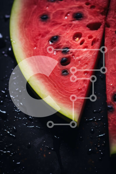 Σετ των 2 Intra Συλλεκτικό Ξύλινο Παζλ Plywood  4mm - Ζουμερές φέτες καρπούζι σε σκούρο φόντο Σε Ξύλινο Κουτί - Διαστάσεις: 10x10 cm – 25 κομμάτια